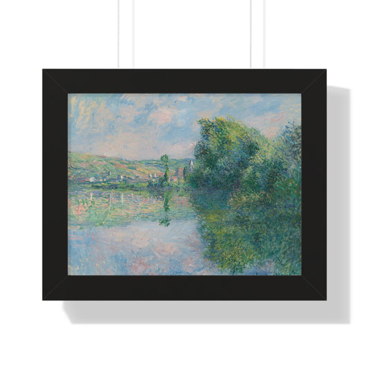 The Seine at Vétheuil Monet Framed Horizontal Framed Poster - Serene Nature Landscape for Home Decor - PMA Store at the Portland Museum of Art, Maine