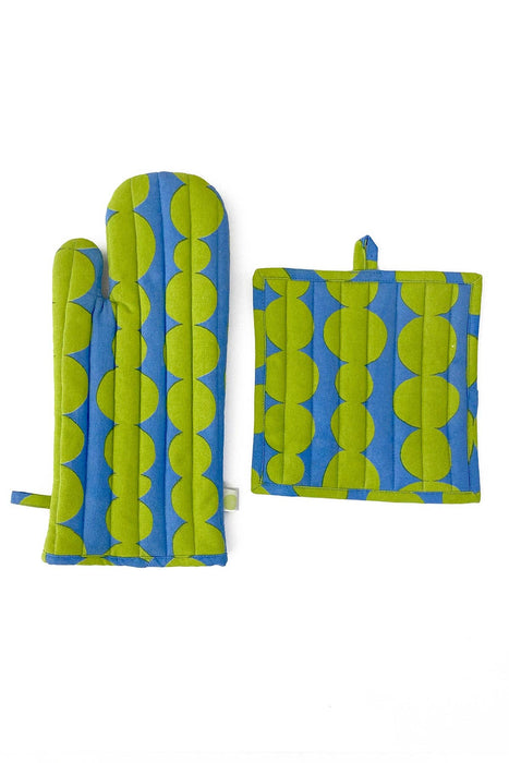 See Design - Oven Mitt & Potholder Set SPRING 2025: Globe Yellow/Orange - PMA Store at the Portland Museum of Art, Maine