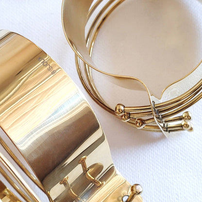 Bisjoux - Brass modern brutalist Wired bracelet Bangle: Armlet