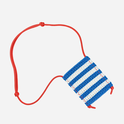 Stripe Raffia Phone Sling: Poppy - PMA Store at the Portland Museum of Art, Maine