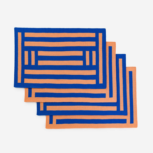 Columns Placemat Set: Cobalt - PMA Store at the Portland Museum of Art, Maine