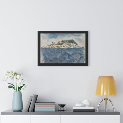 Deer Isle Series: Mark Island Lighthouse, 1928 by John Marin Framed Poster - PMA Store at the Portland Museum of Art, Maine