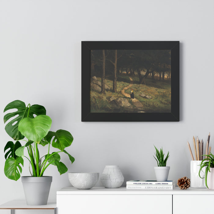 Untitled (Walking in the Woods), 1880s by Edward Mitchell Bannister Nature-Inspired Framed Poster, Wall Art, Interior Decor, Gift for Nature Lovers, Home Decoration