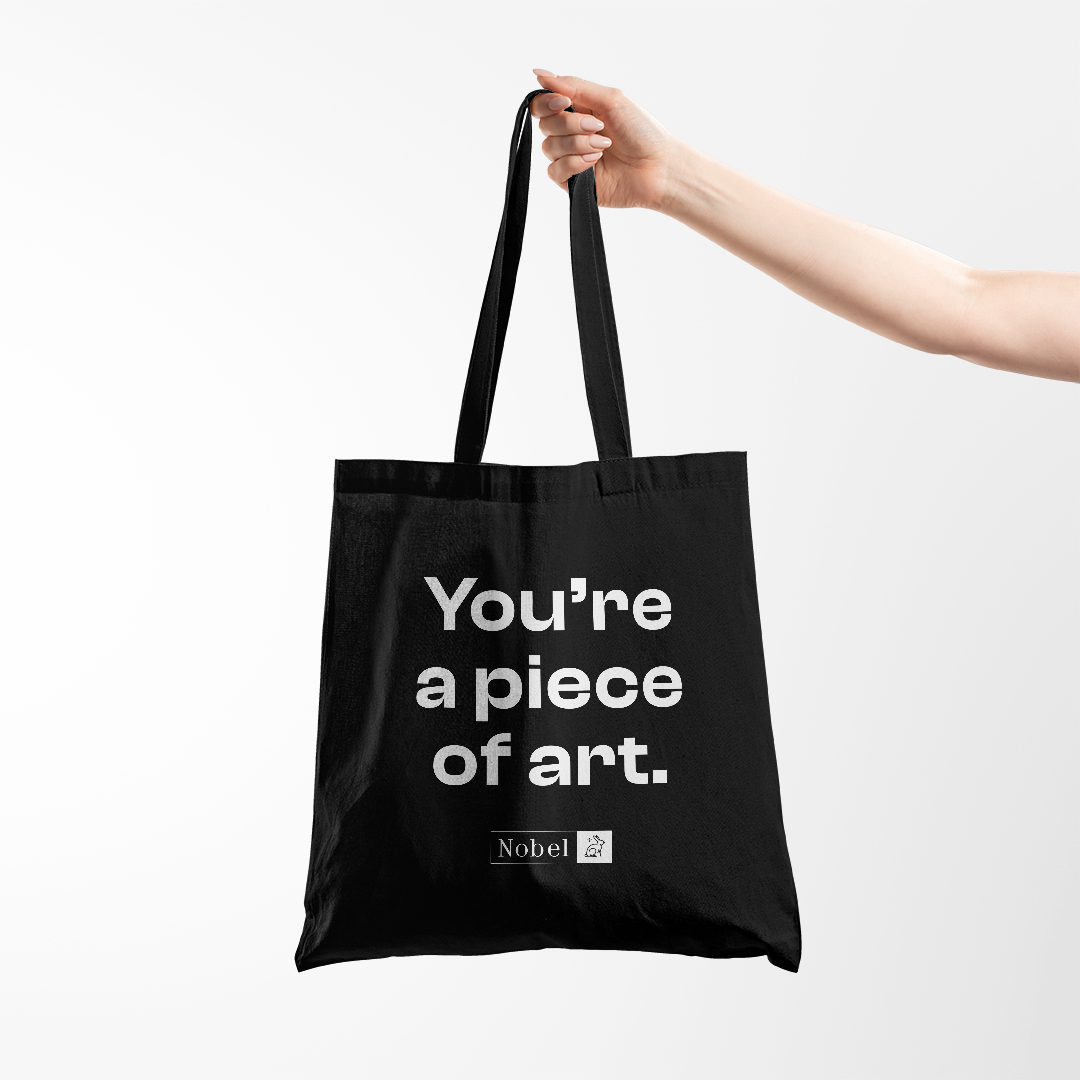 Nobel Arts - Nobel Branded "You're a piece of art" Tote Bag