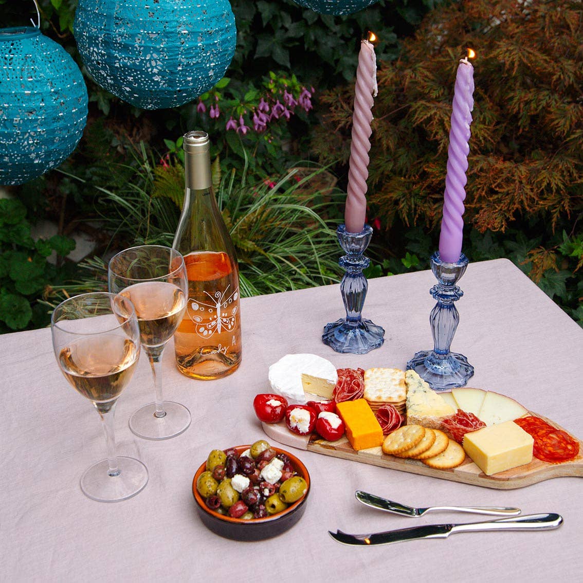 Talking Tables USA - Home, Birthday, Games & Seasonal Decor - Navy Glass Candle Holder | 4th of July Decor |