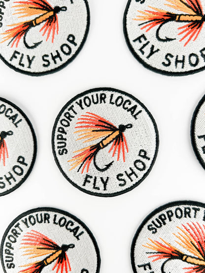 Field Trip Threads - Support Your Local Fly Shop Embroidered Patch Fly Fishing - PMA Store at the Portland Museum of Art, Maine