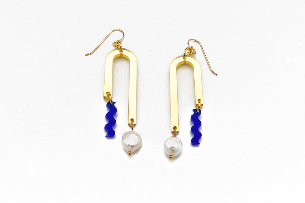 dconstruct - Arch Earrings - Gold: Cobalt