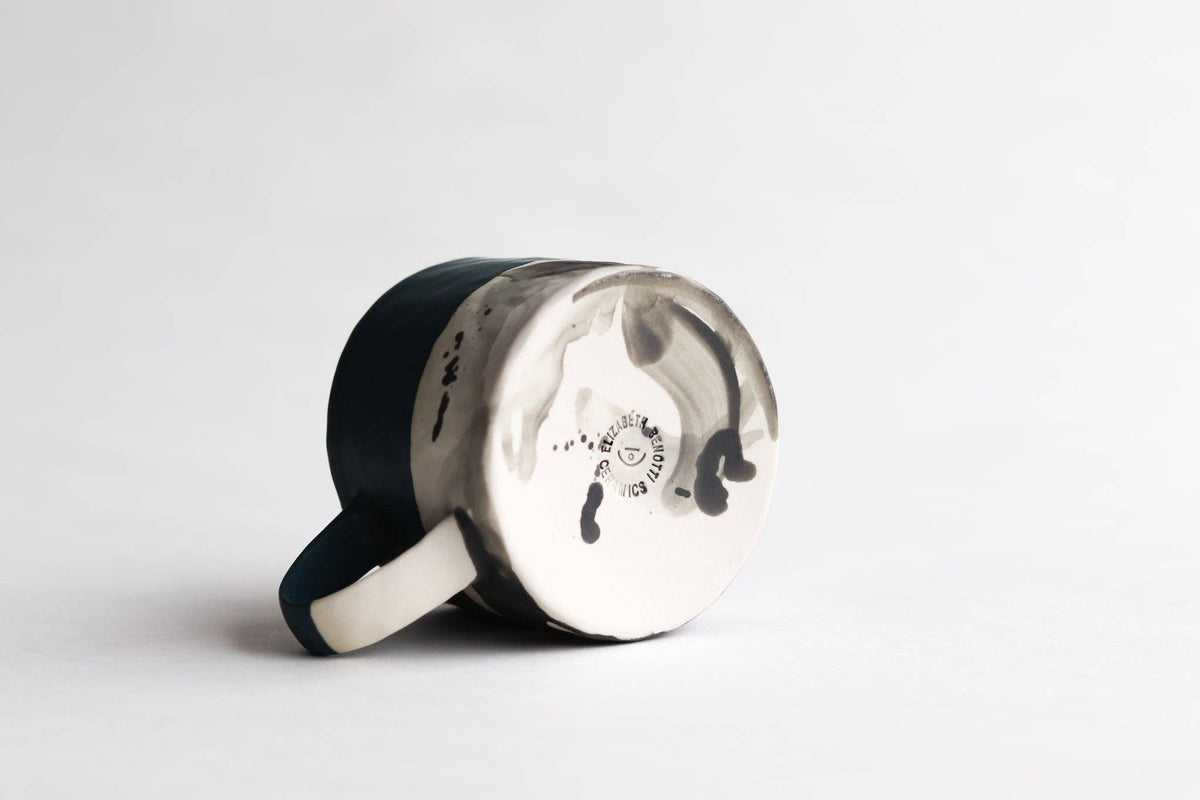 Elizabeth Benotti Ceramics - Pinched Splatter Mug: Deep ocean - PMA Store at the Portland Museum of Art, Maine