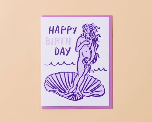 Birth (of Venus) Day Letterpress Birthday Greeting Card- Made in USA - PMA Store at the Portland Museum of Art, Maine