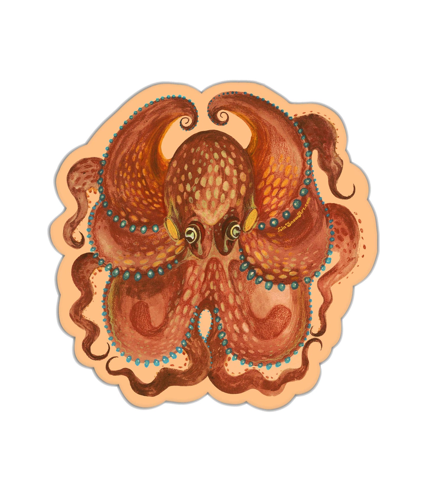 Lin Snow Art - Octopus Sticker - PMA Store at the Portland Museum of Art, Maine
