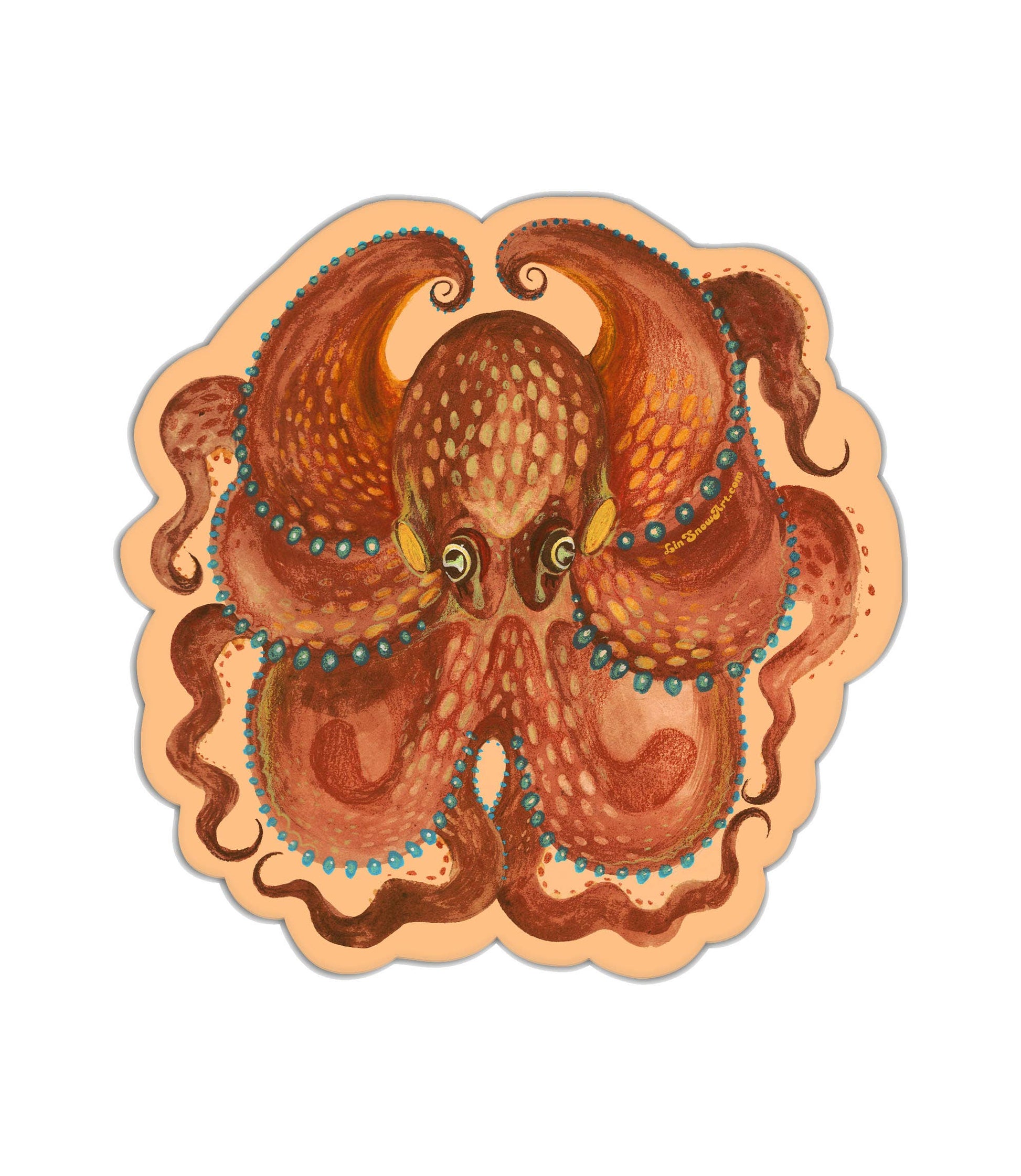 Lin Snow Art - Octopus Sticker - PMA Store at the Portland Museum of Art, Maine