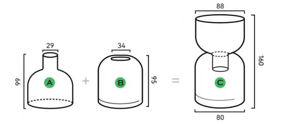 Two Way Terrarium Hydroponic Plant Vase / Candle Holder: Yellow-Green - PMA Store at the Portland Museum of Art, Maine