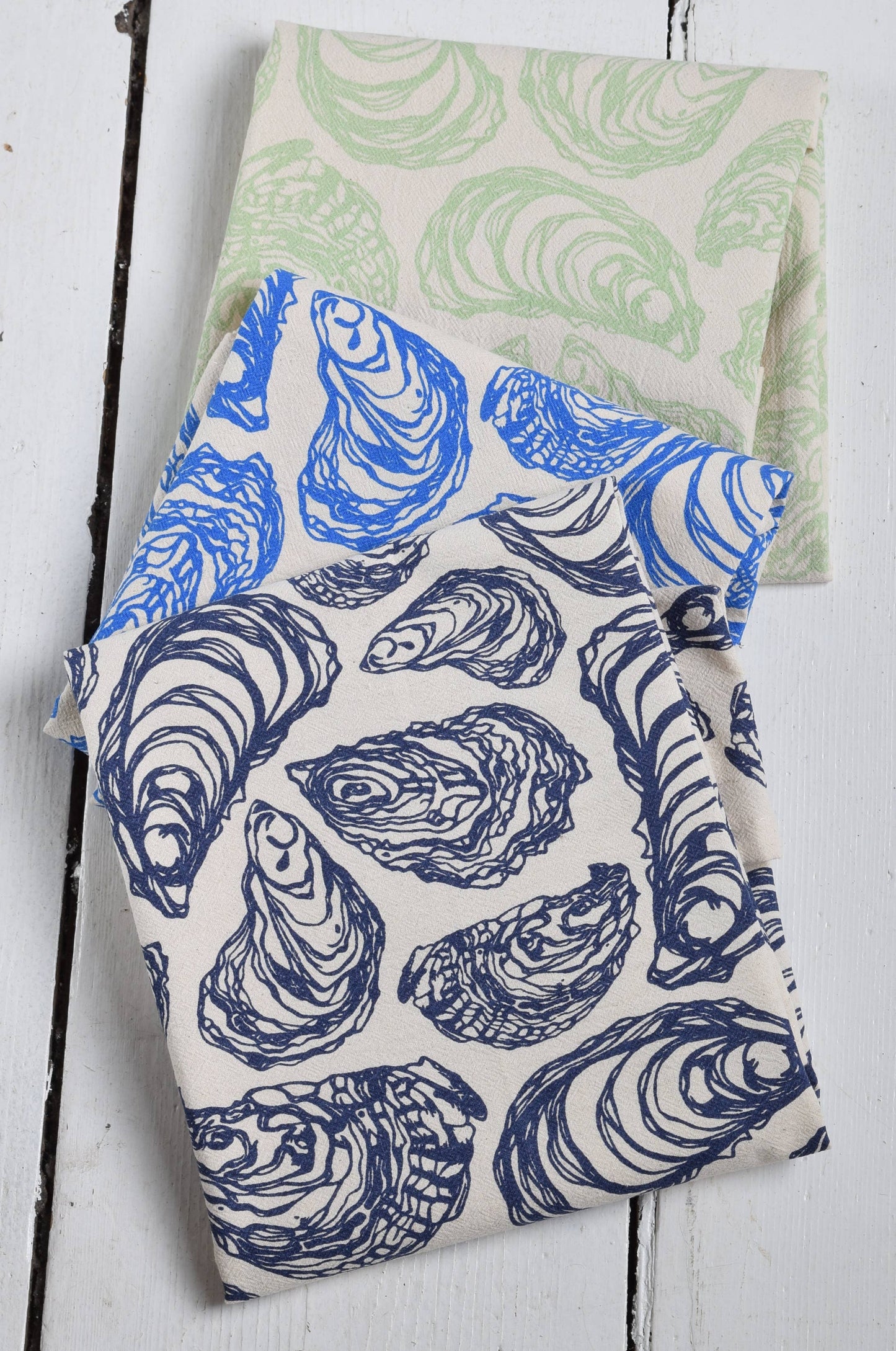 Hearth and Harrow - Oyster Tea Towel - Organic Cotton - Oversized 30 x 30 - PMA Store at the Portland Museum of Art, Maine