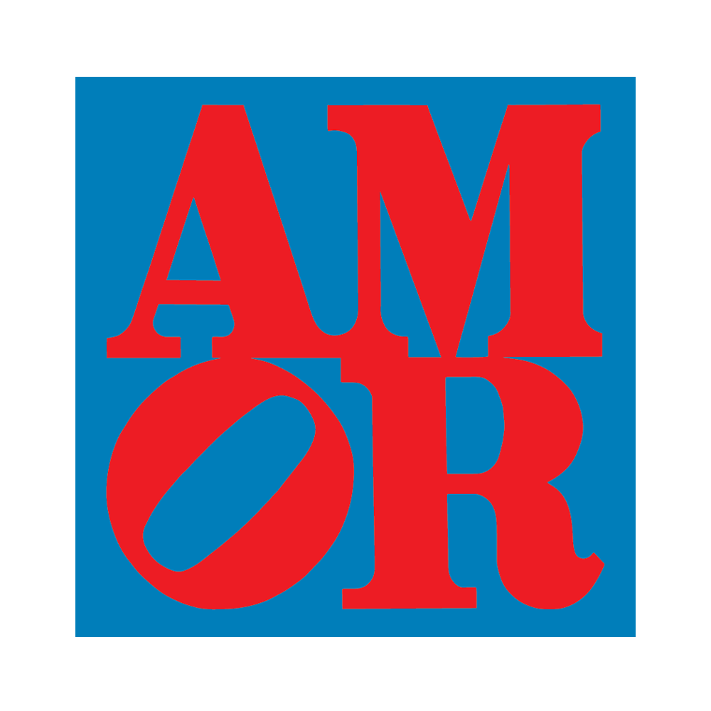 Apply Stickers - AMOR by Robert Indiana (Valentines) - Die-Cut Sticker - PMA Store at the Portland Museum of Art, Maine