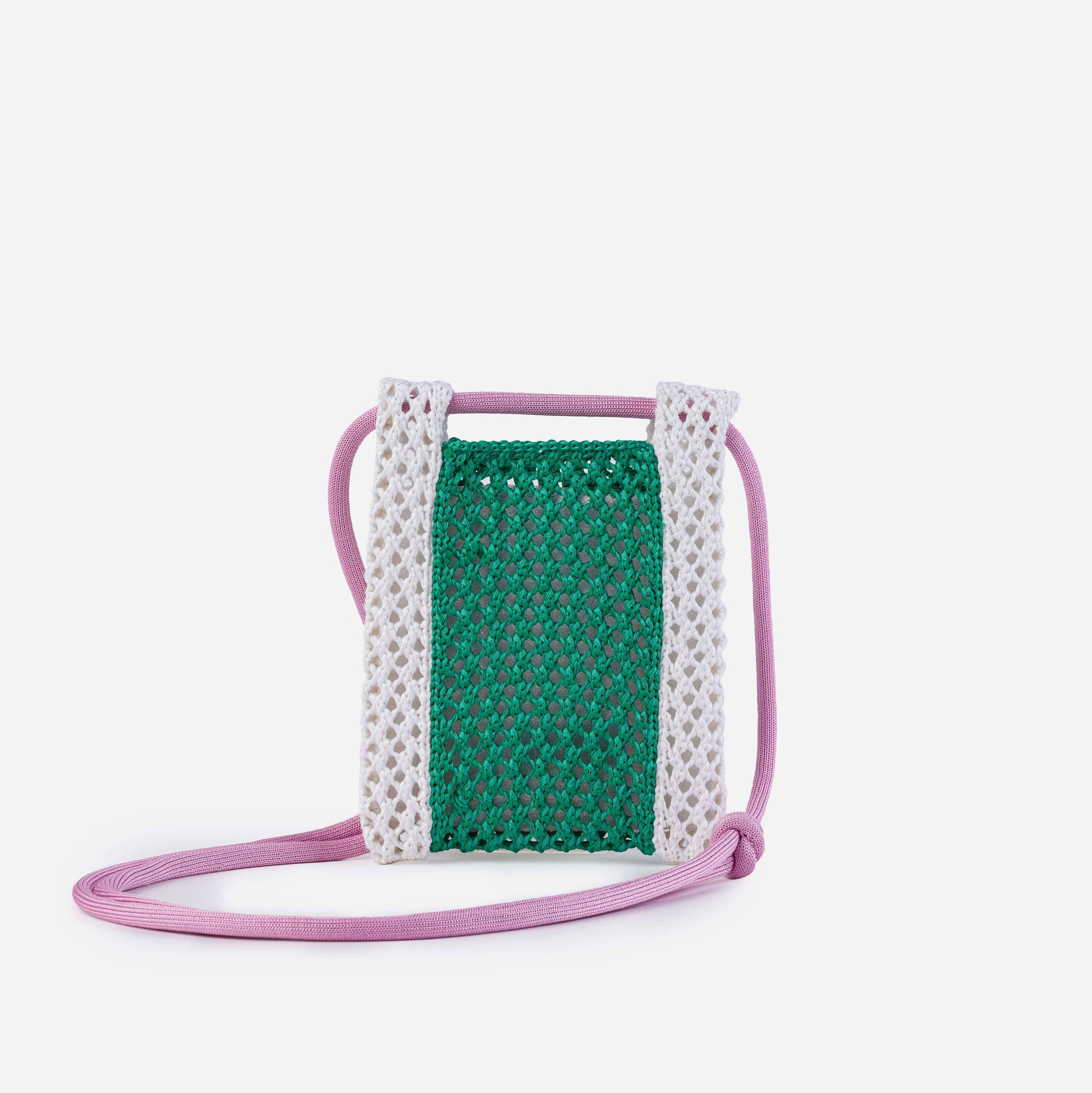 Raffia Phone Sling: Golden Olive Pink - PMA Store at the Portland Museum of Art, Maine