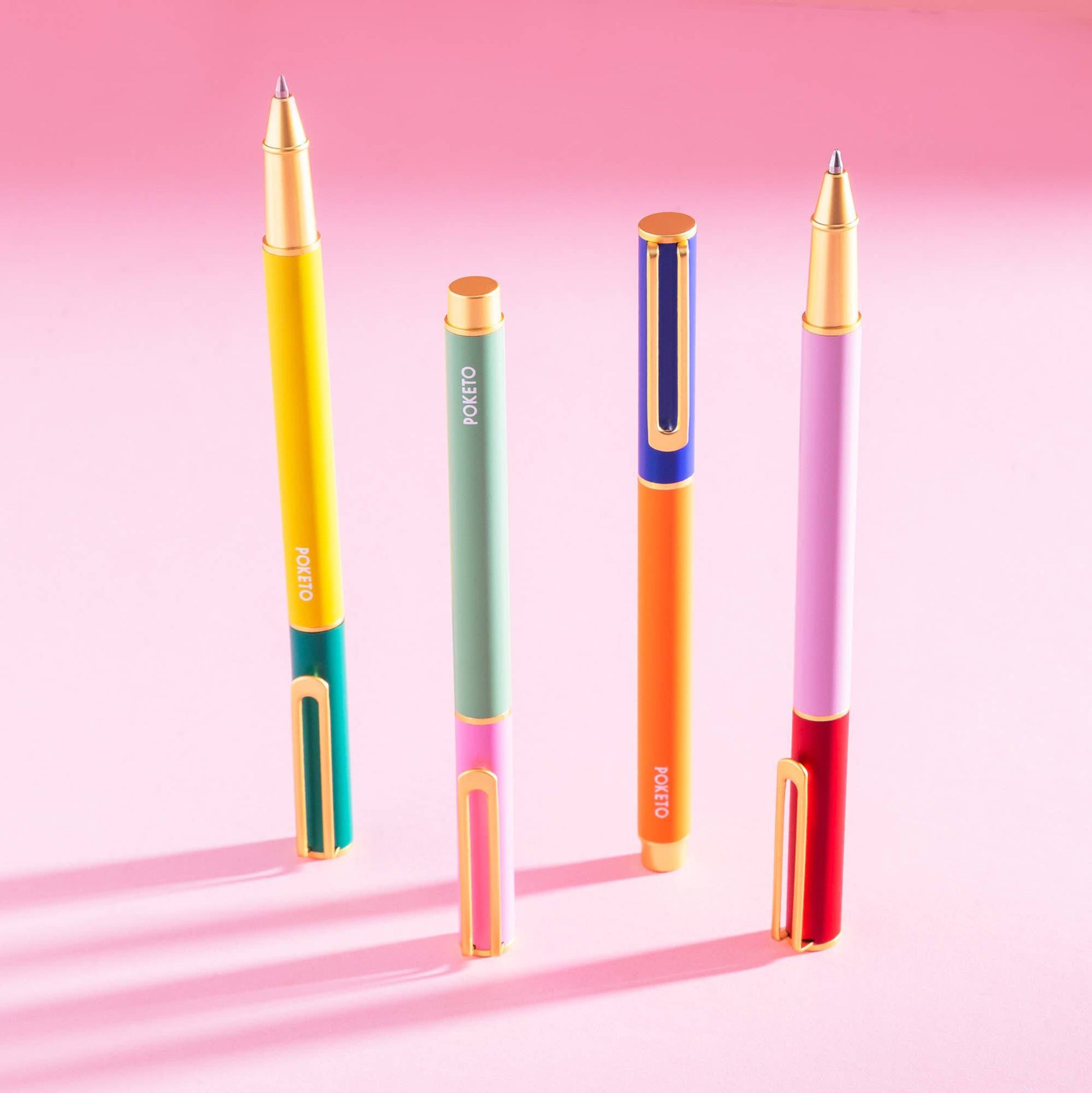 Poketo - Colorblock Cap Pen: Set of 4 - PMA Store at the Portland Museum of Art, Maine