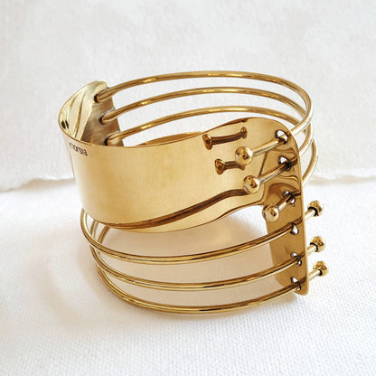 Bisjoux - Brass modern brutalist Wired bracelet Bangle: Armlet