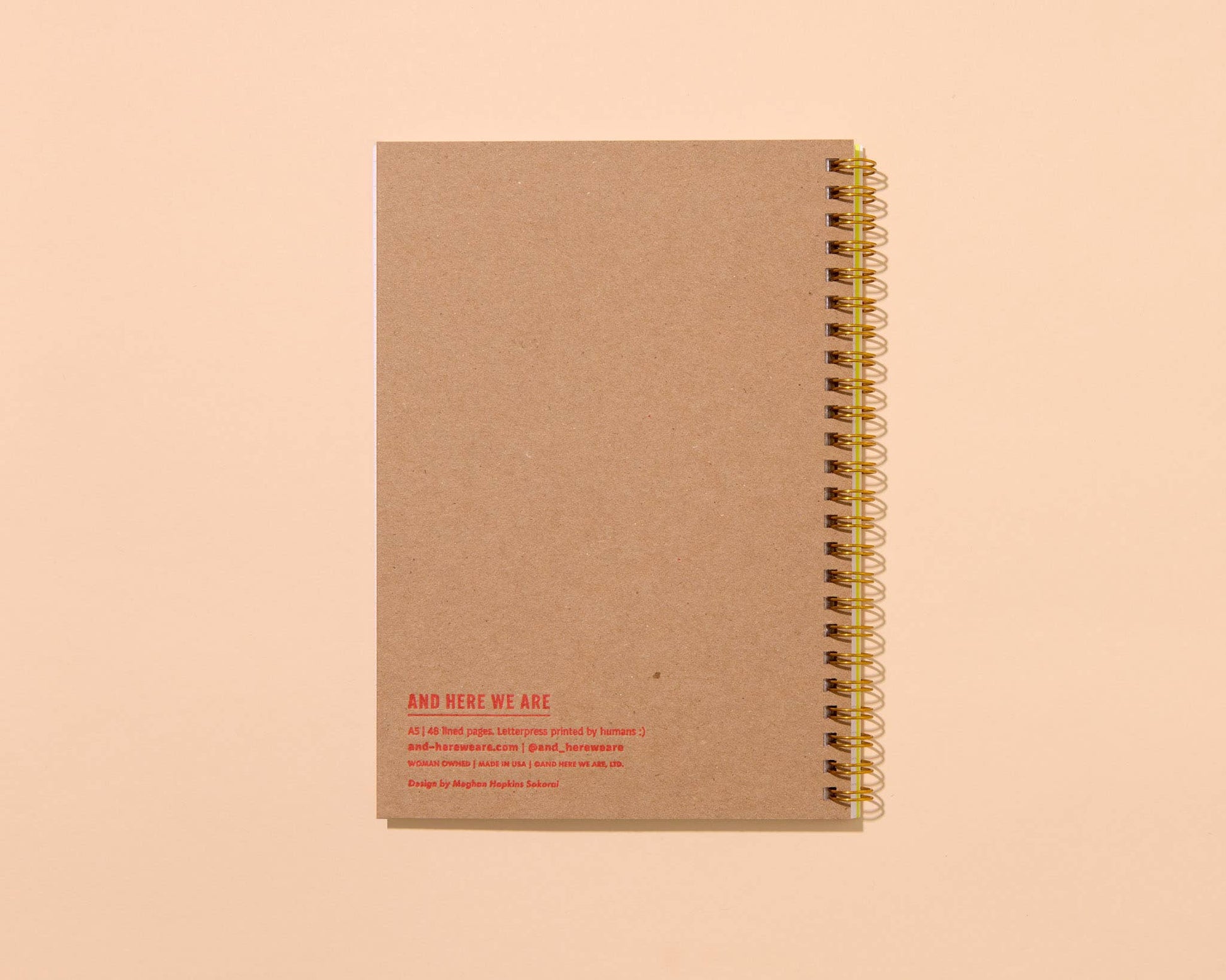 And Here We Are - Letterpress A5 Spiral Notebook—Oyster (Seafood Beach Summer) - PMA Store at the Portland Museum of Art, Maine