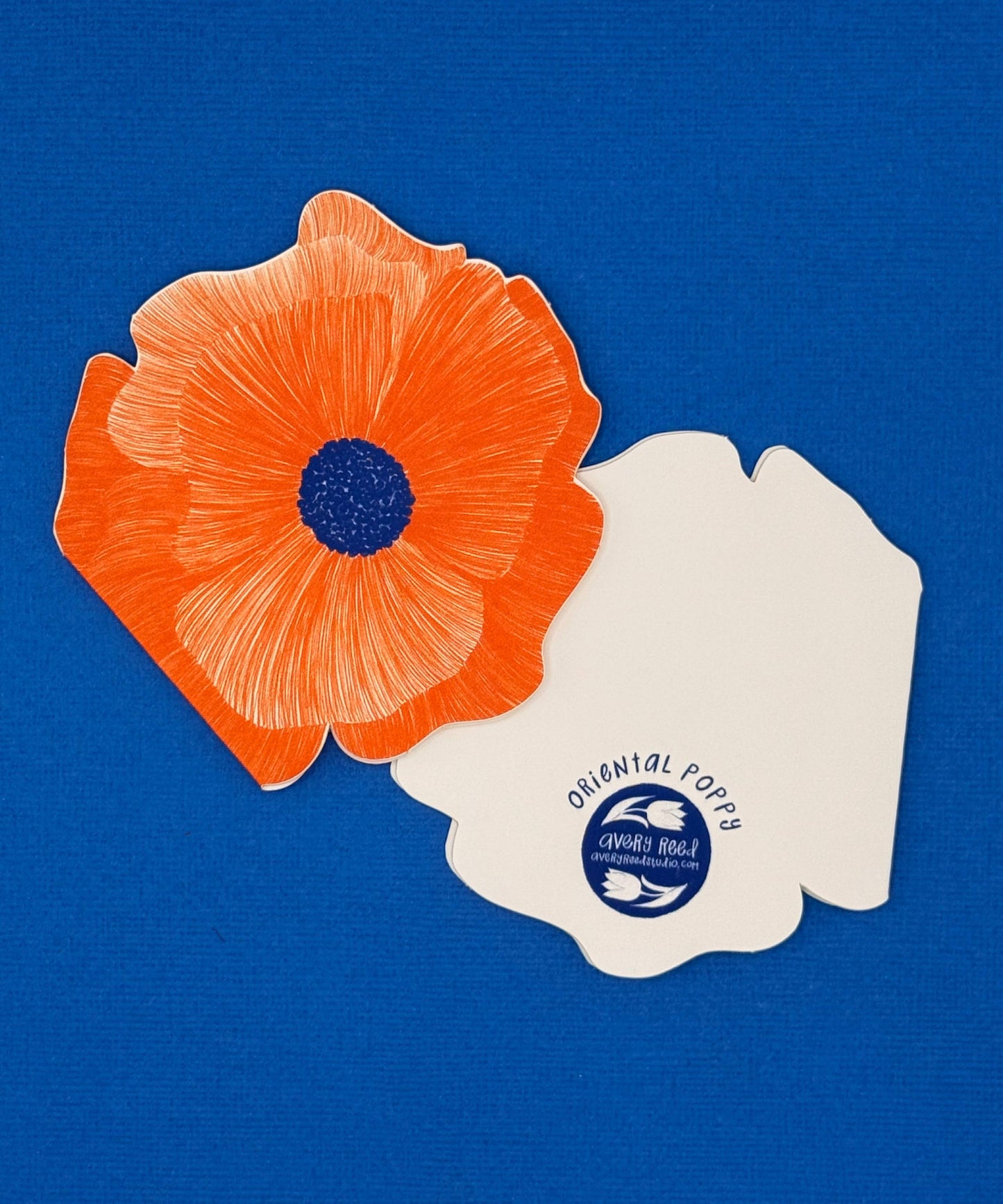 Avery Reed - Oriental Poppy Die-Cut Greeting Card