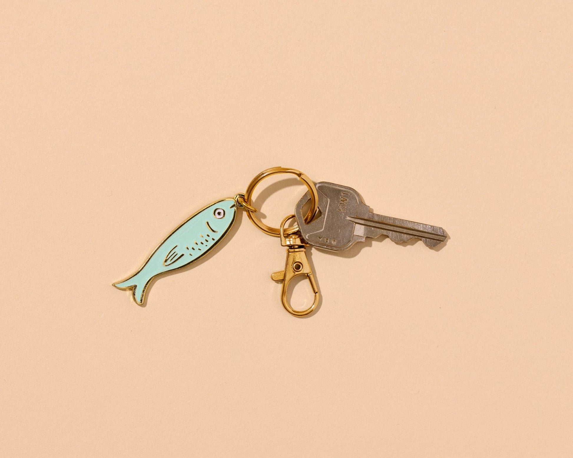 And Here We Are - Enamel Keychain & Bag Charm—Sardine (Tin Fish, Foodie Gift) - PMA Store at the Portland Museum of Art, Maine