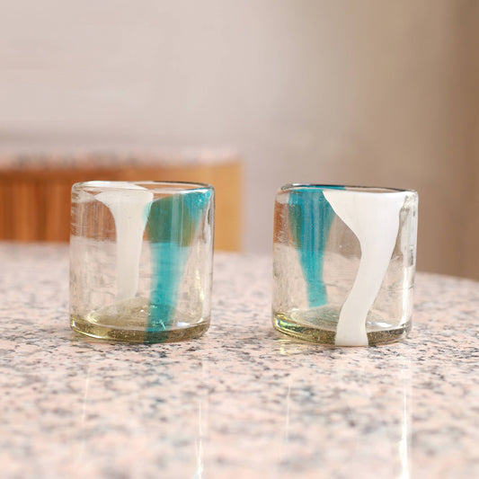 Hand Blown Wine or Cocktail Glass Tumbler - Turquesa - PMA Store at the Portland Museum of Art, Maine