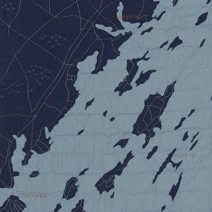 Haptic Lab - Casco Bay Quilt: Steel Blue & Navy - PMA Store at the Portland Museum of Art, Maine