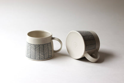 Elizabeth Benotti Ceramics - Herringbone Mug: White - PMA Store at the Portland Museum of Art, Maine