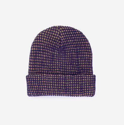Simple Grid Knit Beanie: Lime Pink - PMA Store at the Portland Museum of Art, Maine