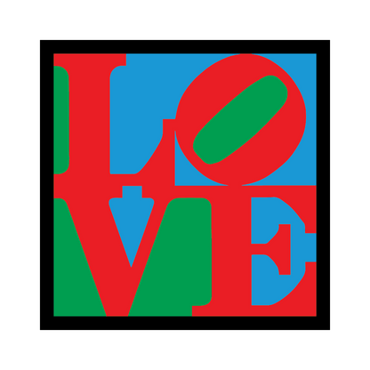 Apply Stickers - LOVE by Robert Indiana - Die-Cut Sticker (Valentines) - PMA Store at the Portland Museum of Art, Maine