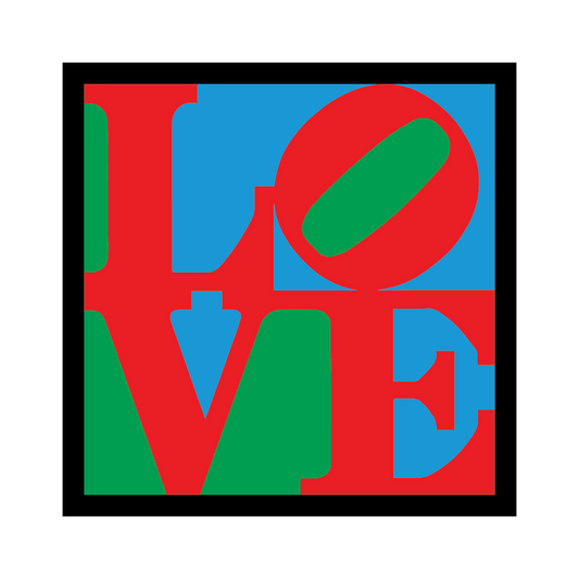 Apply Stickers - LOVE by Robert Indiana - Die-Cut Sticker (Valentines) - PMA Store at the Portland Museum of Art, Maine