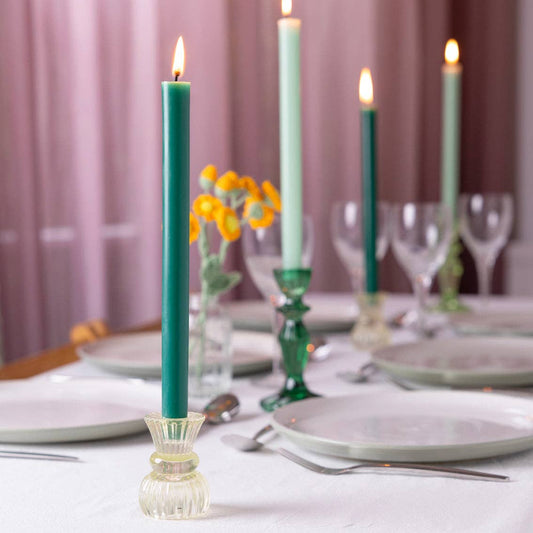 Talking Tables USA - Home, Birthday, Games & Seasonal Decor - Green Straight Dinner Candles - Display | Summer Home Decor |