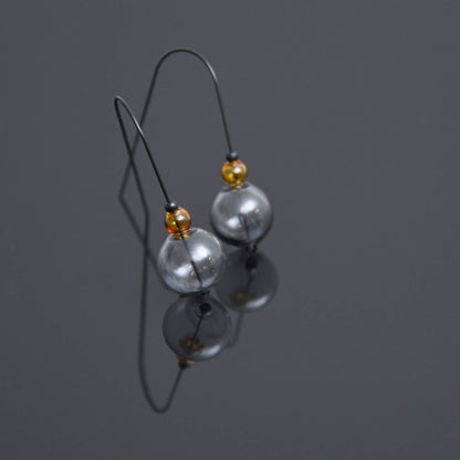 Pursuits - Mini Scoop Earrings: Glass Amber