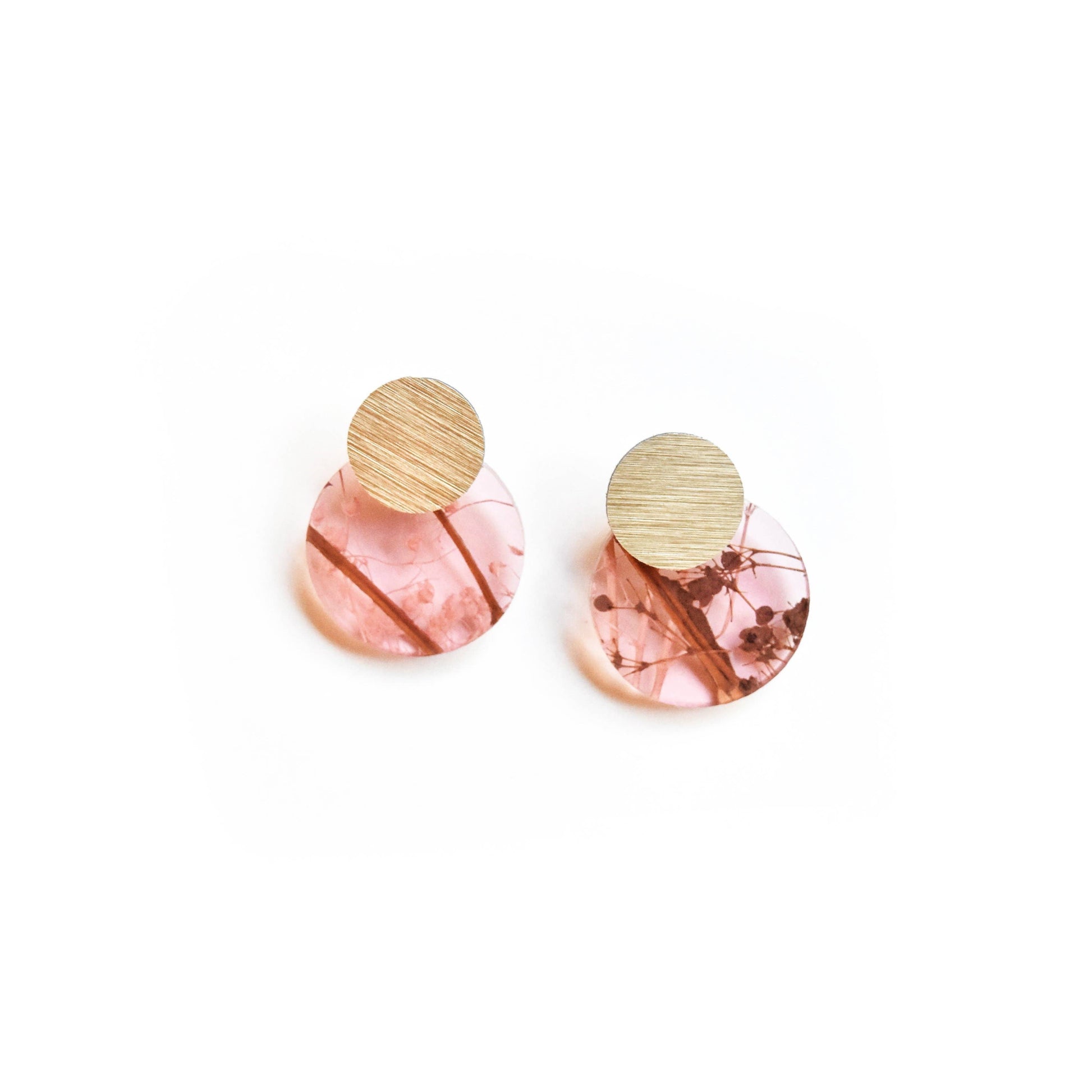 dconstruct - Ecoresin Earrings - Disc Stud: Chartreuse / Gold - PMA Store at the Portland Museum of Art, Maine