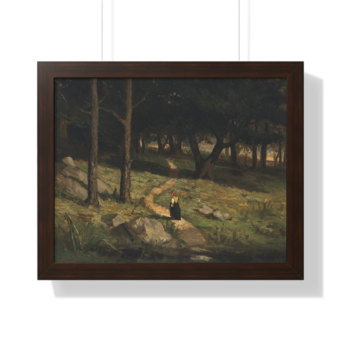 Untitled (Walking in the Woods), 1880s by Edward Mitchell Bannister Nature-Inspired Framed Poster, Wall Art, Interior Decor, Gift for Nature Lovers, Home Decoration