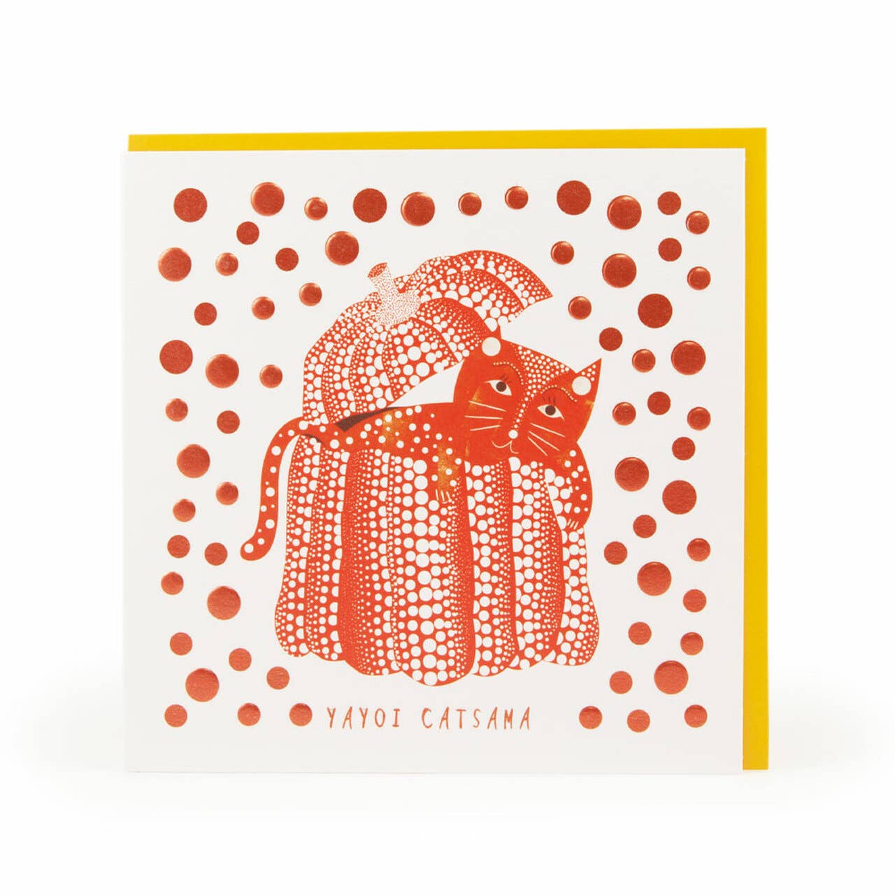 Nelson Line - Yayoi Catsama - 6x6 Yayoi Kusama Cat Art Card - PMA Store at the Portland Museum of Art, Maine