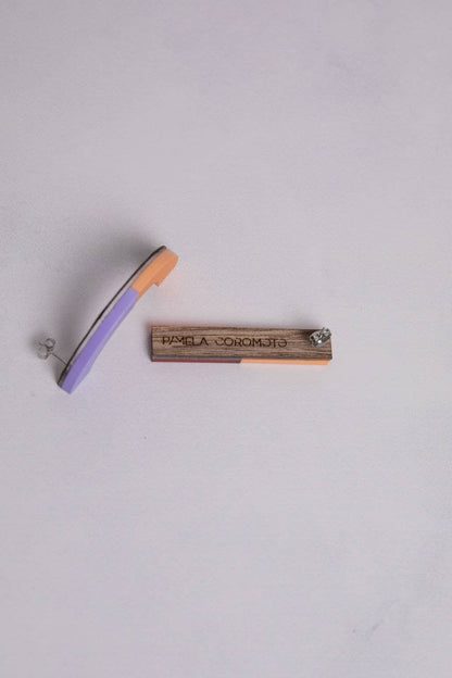 Pamela Coromoto - NEW Memphis Mini Earrings: Lilac/Salmon