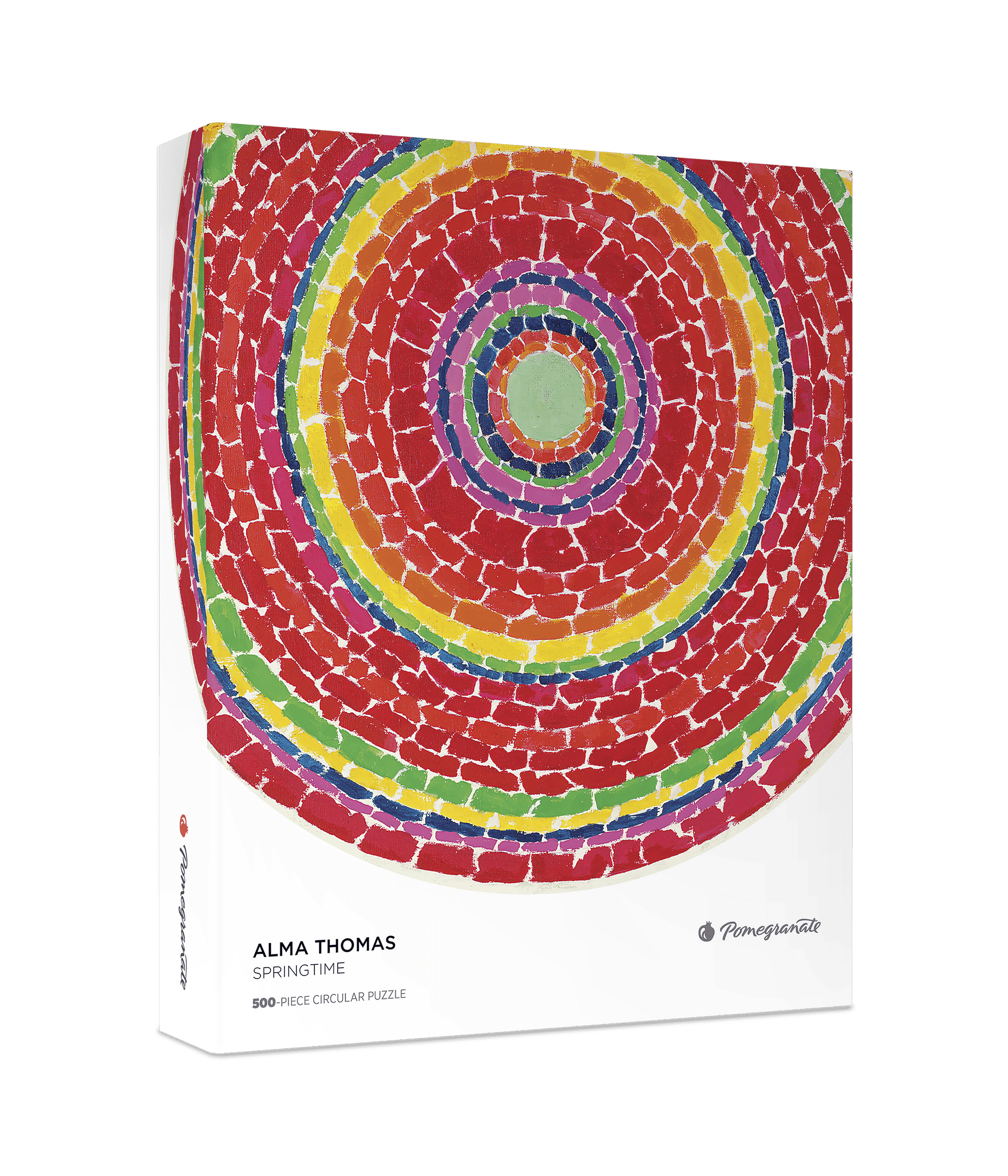 Pomegranate - Alma Thomas: Springtime 500-Piece Circular Jigsaw Puzzle - PMA Store at the Portland Museum of Art, Maine