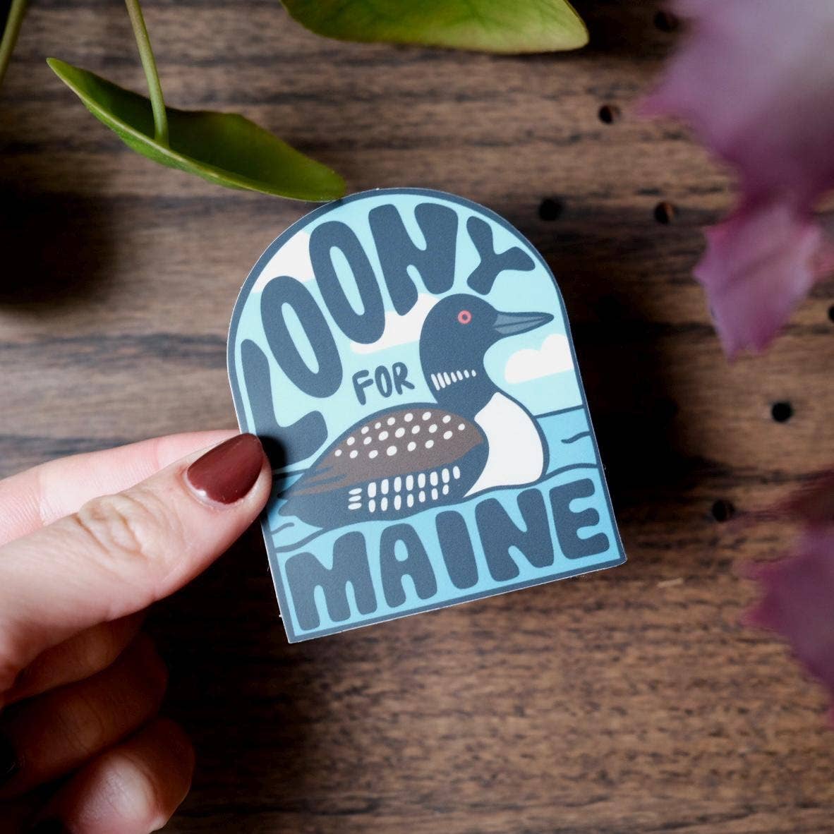 Stuck on Maine - Loony For Maine — Waterproof, Heavy Duty Sticker - PMA Store at the Portland Museum of Art, Maine
