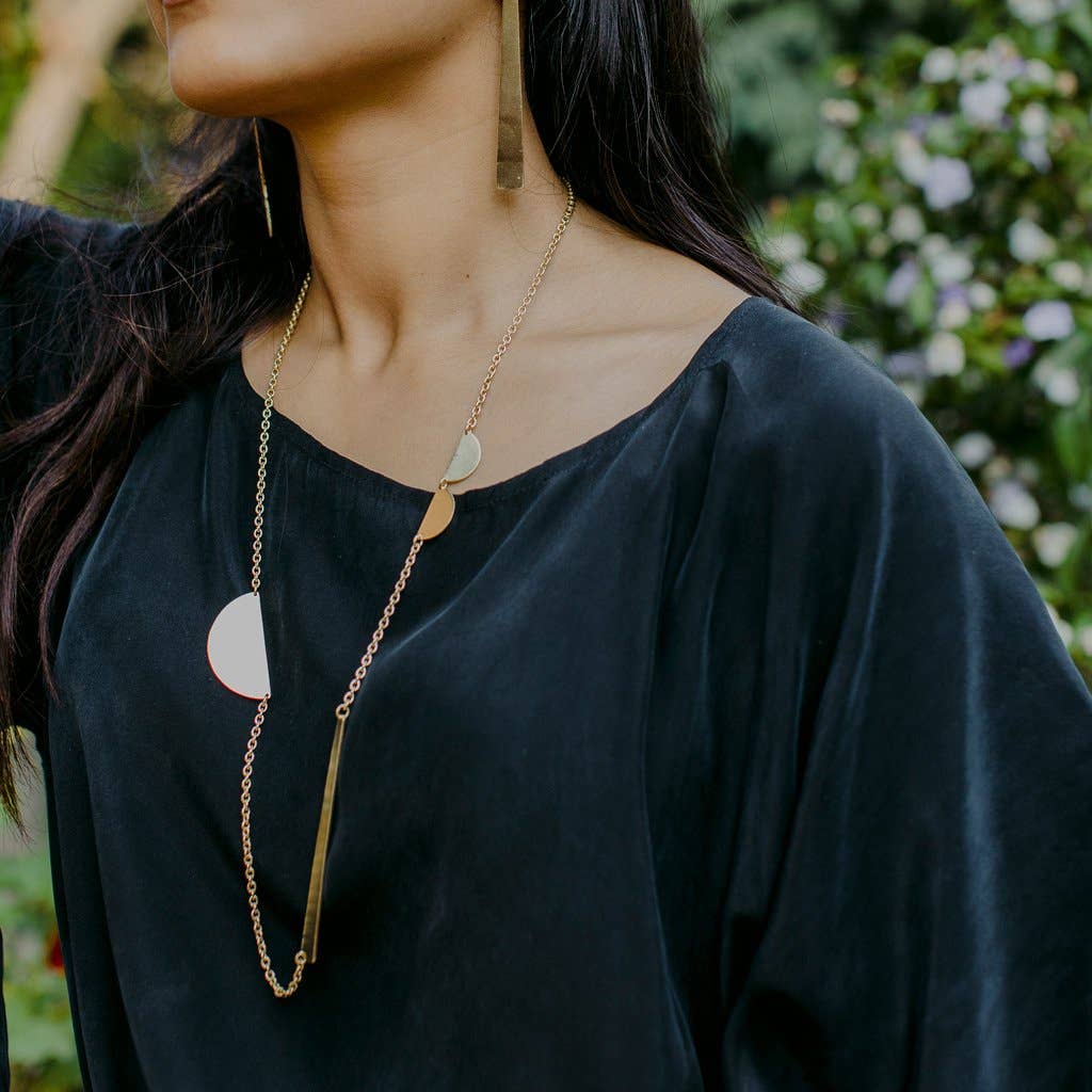 MULXIPLY - SALE - Path Pendant Necklace | Brass - PMA Store at the Portland Museum of Art, Maine