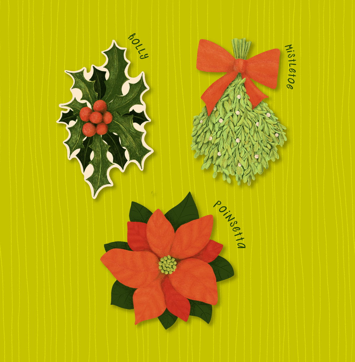Avery Reed - Poinsetta Die-Cut Greeting Card