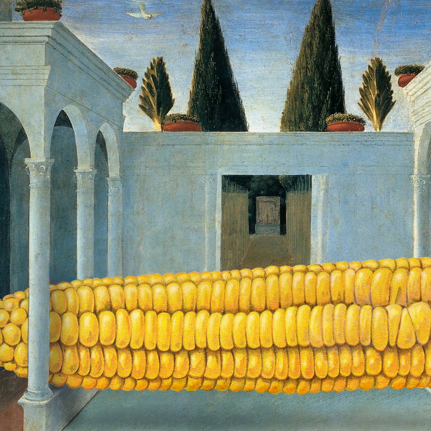 LAST 6: “Big produce: Corn" A2 notecard: Recycled white envelopes - PMA Store at the Portland Museum of Art, Maine