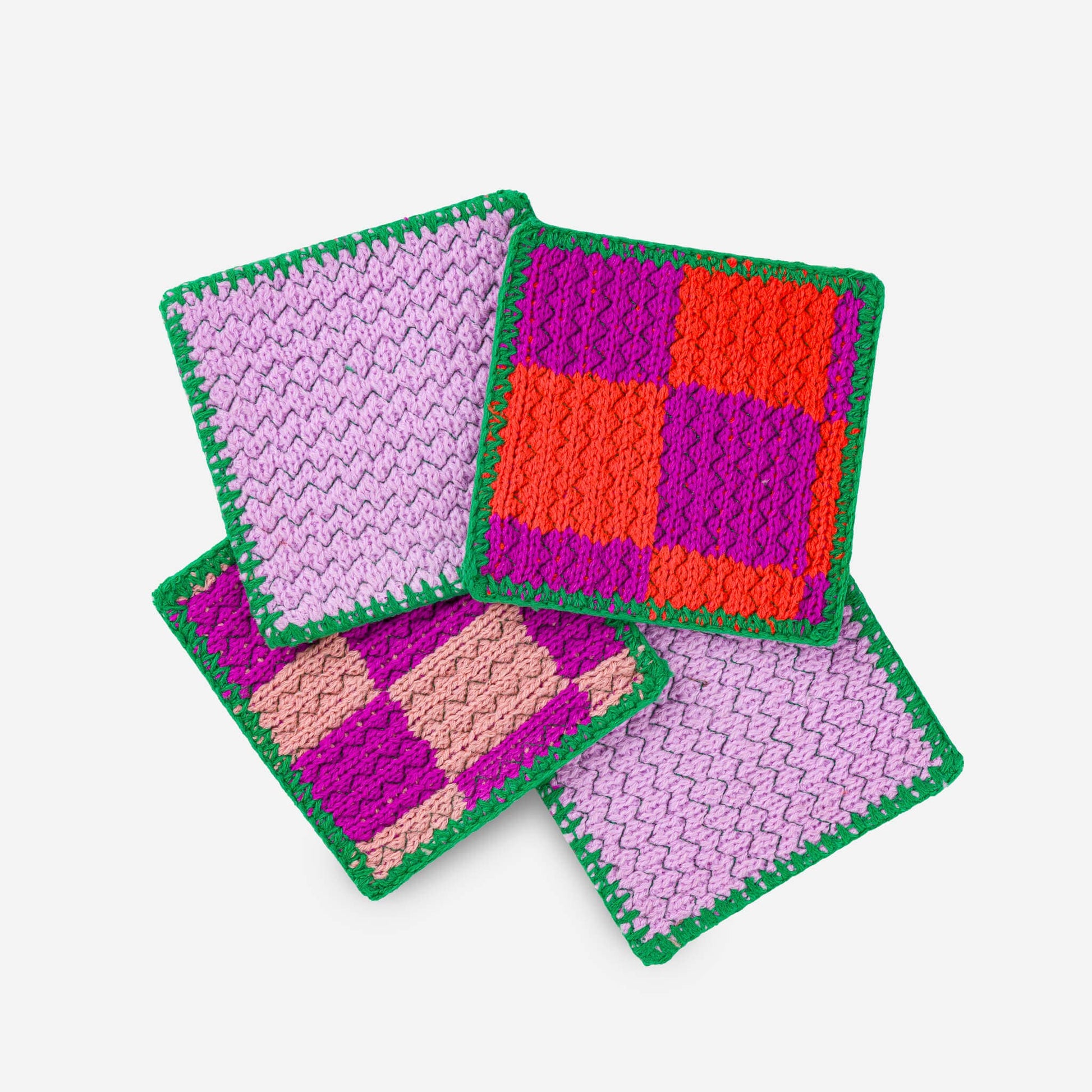 Scrap Mix Coaster Set: Kelly Lilac - PMA Store at the Portland Museum of Art, Maine
