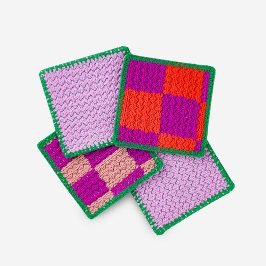 Scrap Mix Coaster Set: Kelly Lilac - PMA Store at the Portland Museum of Art, Maine