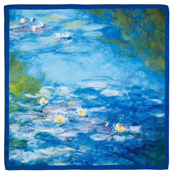 Monet Waterlilies Square Satin Chiffon Scarf