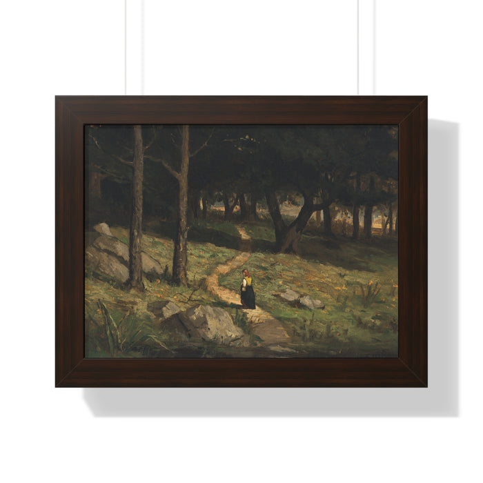 Untitled (Walking in the Woods), 1880s by Edward Mitchell Bannister Nature-Inspired Framed Poster, Wall Art, Interior Decor, Gift for Nature Lovers, Home Decoration