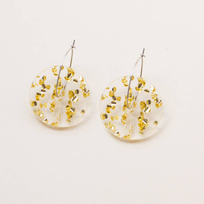 Circle Earrings - Small: Clear Iridescent - PMA Store at the Portland Museum of Art, Maine