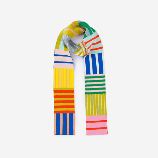 Patchwork Stripe Skinny Scarf: Sport - PMA Store at the Portland Museum of Art, Maine