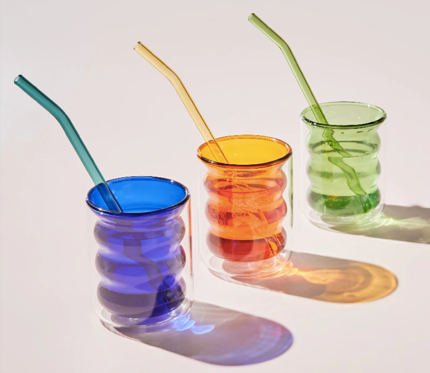 Colored Double Layer Glass Cup: Amber - PMA Store at the Portland Museum of Art, Maine