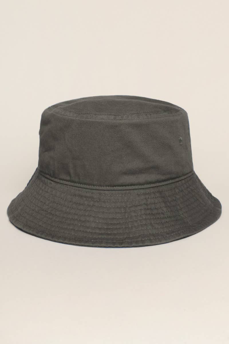 Fashion City - Solid Color Cotton Bucket Fisherman Hats: ORANGE / S/M