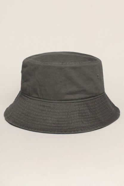 Fashion City - Solid Color Cotton Bucket Fisherman Hats: KHAKI / S/M